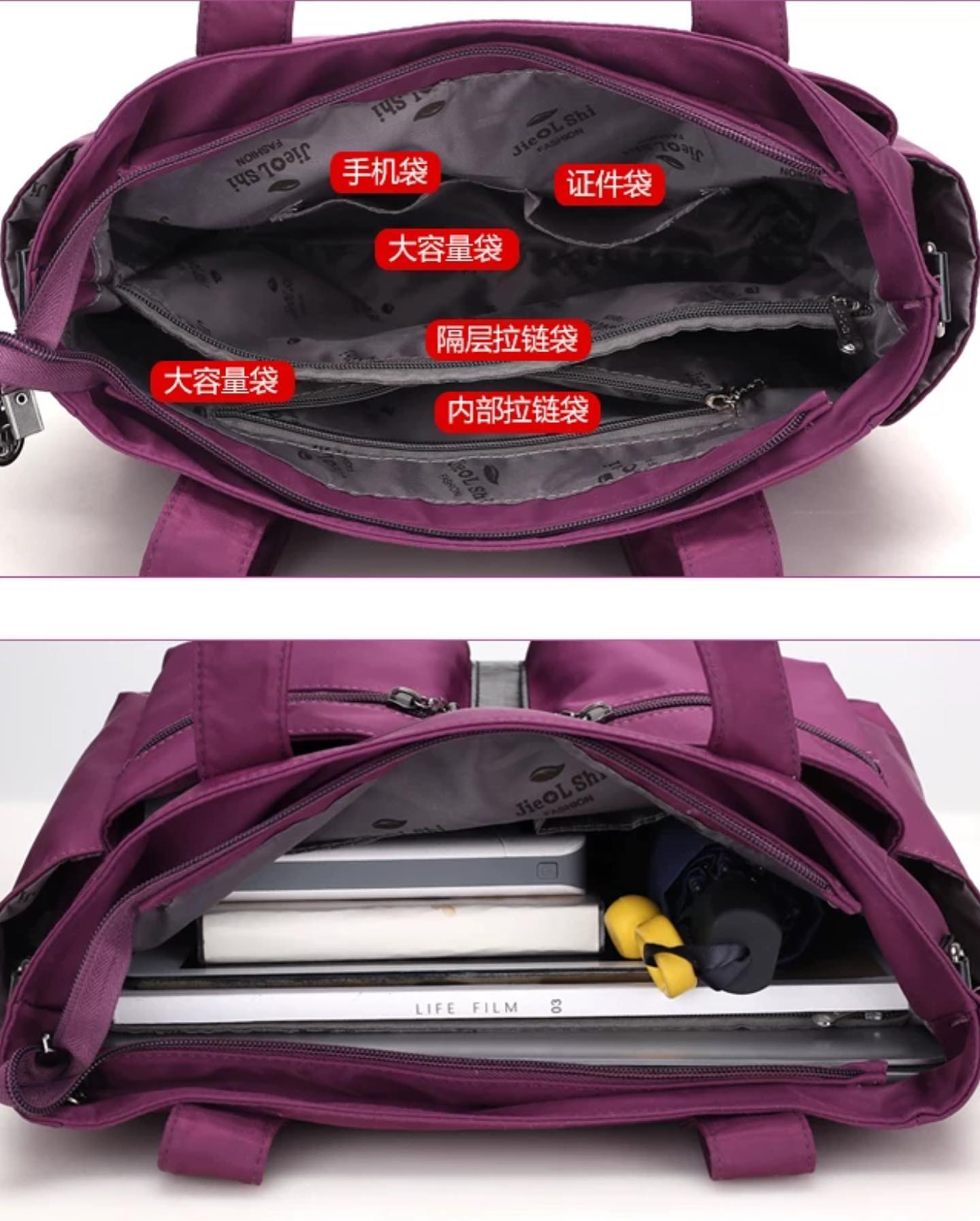 ✨PREORDER✨ new simple and versatile fashion trend waterproof Oxford nylon cloth multi-pocket one-shoulder Messenger handbag for women
