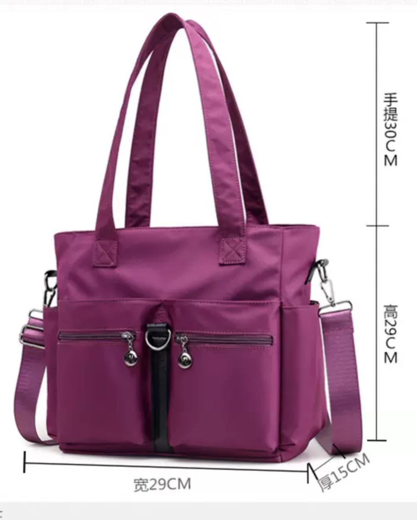 ✨PREORDER✨ new simple and versatile fashion trend waterproof Oxford nylon cloth multi-pocket one-shoulder Messenger handbag for women