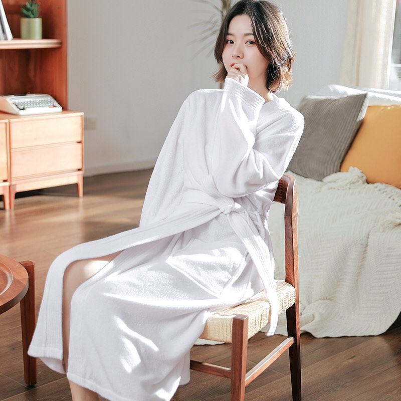 ✨PREORDER✨ Hotel towel material bathrobes female spring and autumn couples long bathrobes are better than pure cotton absorbent and quick-drying nightgowns men's summer