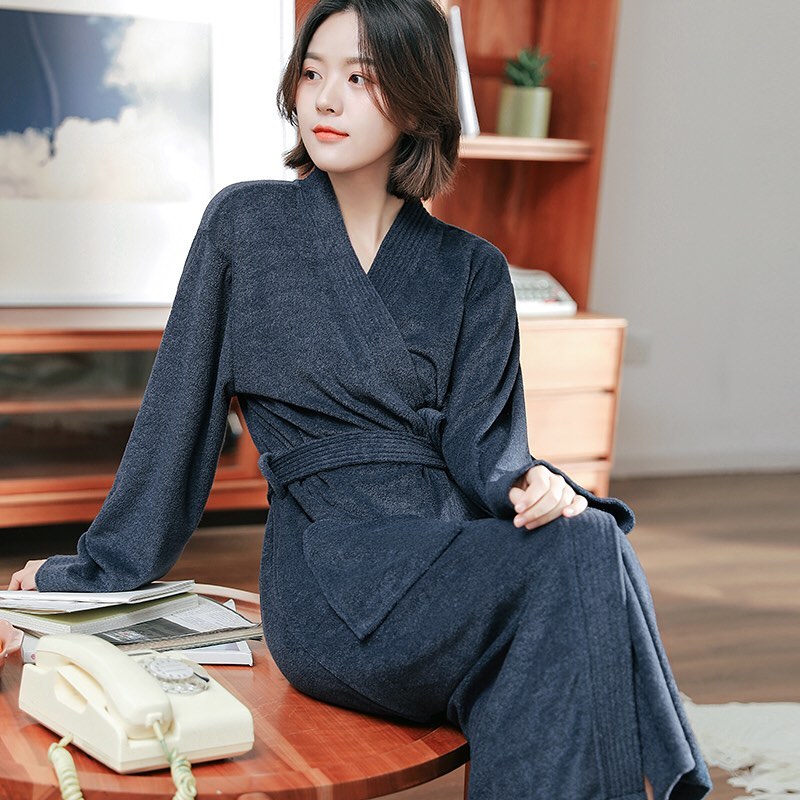 ✨PREORDER✨ Hotel towel material bathrobes female spring and autumn couples long bathrobes are better than pure cotton absorbent and quick-drying nightgowns men's summer