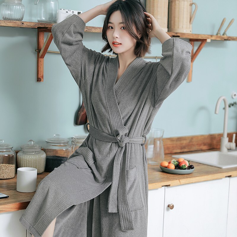 ✨PREORDER✨ Hotel towel material bathrobes female spring and autumn couples long bathrobes are better than pure cotton absorbent and quick-drying nightgowns men's summer
