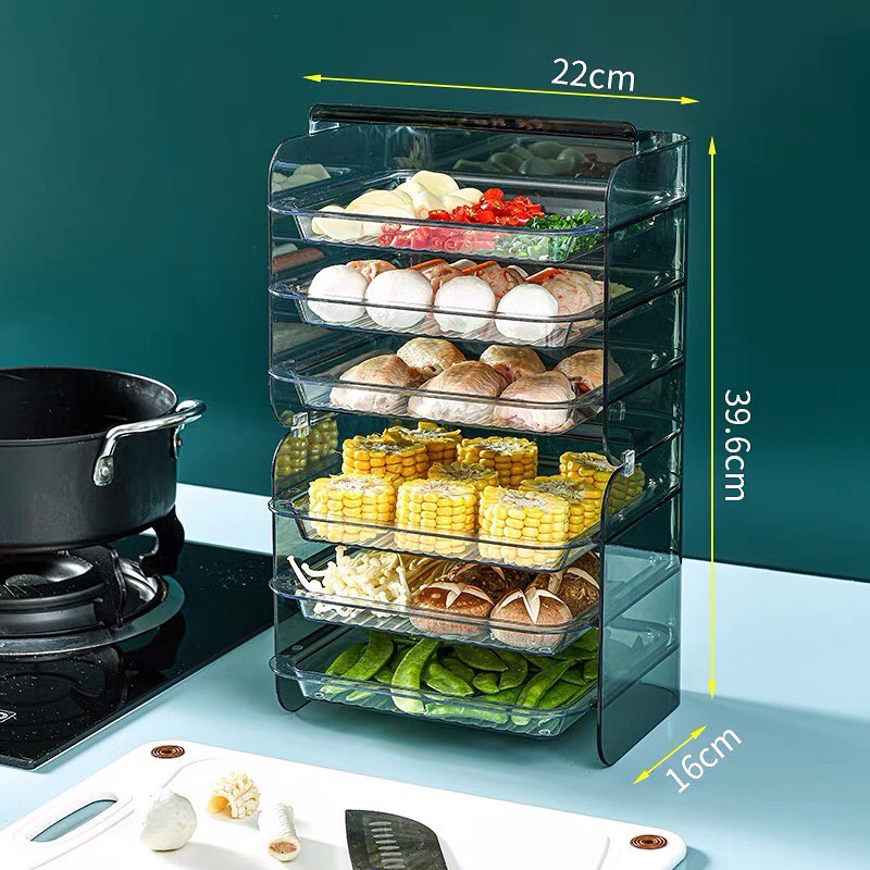 ✨INSTOCK✨ Kitchen store rack multi-layer hot pot preparation side dish net red multi-functional dish vegetable tray