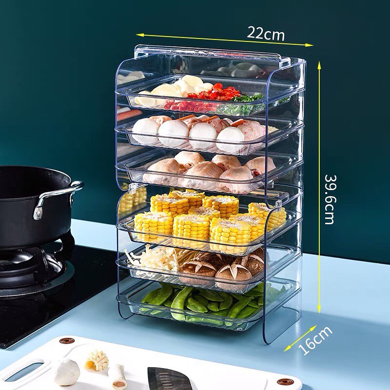 ✨INSTOCK✨ Kitchen store rack multi-layer hot pot preparation side dish net red multi-functional dish vegetable tray