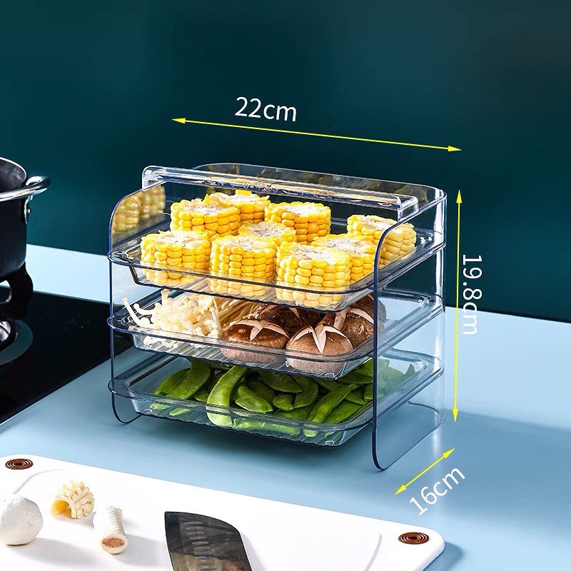 ✨INSTOCK✨ Kitchen store rack multi-layer hot pot preparation side dish net red multi-functional dish vegetable tray