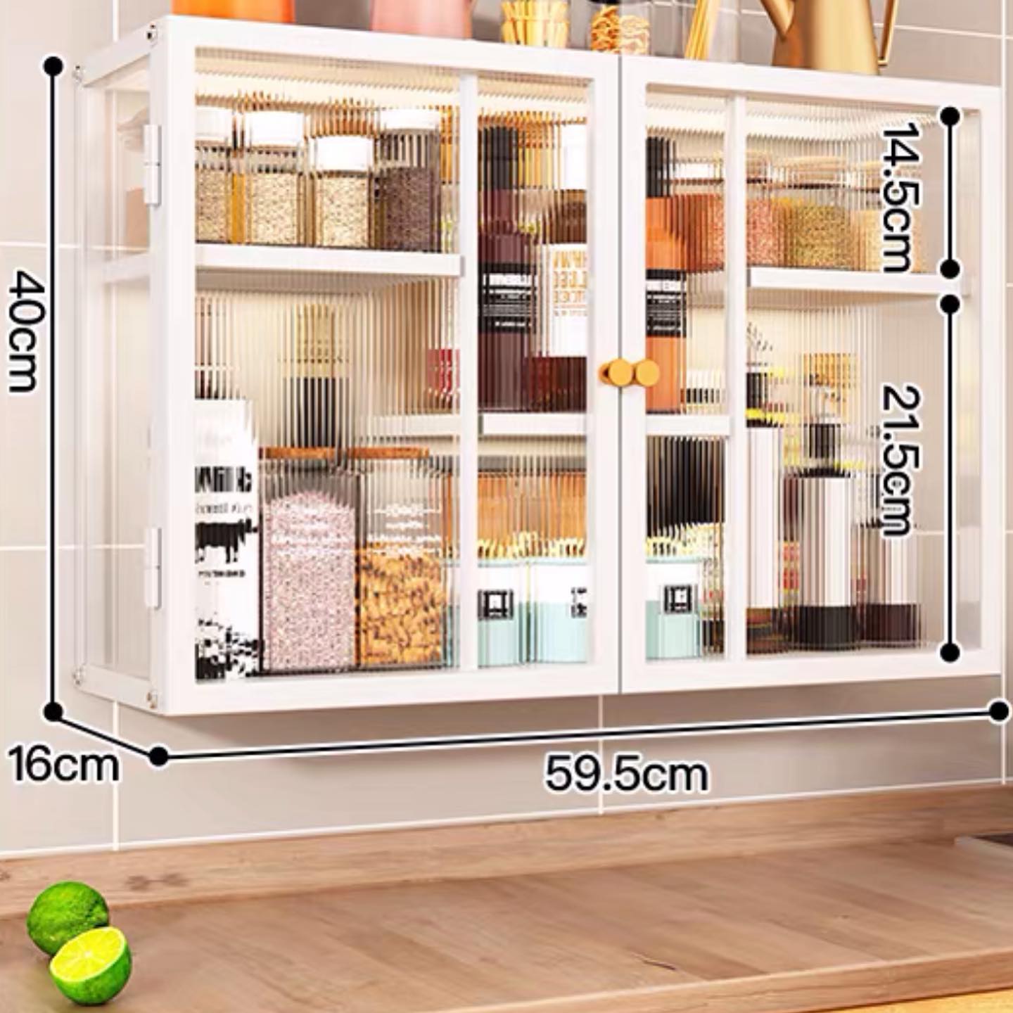 ✨PREORDER✨ Dust-proof kitchen with door punch-free wall-mounted condiment storage box cabinet multi-functional oil, salt, sauce and vinegar bottle storage rack
