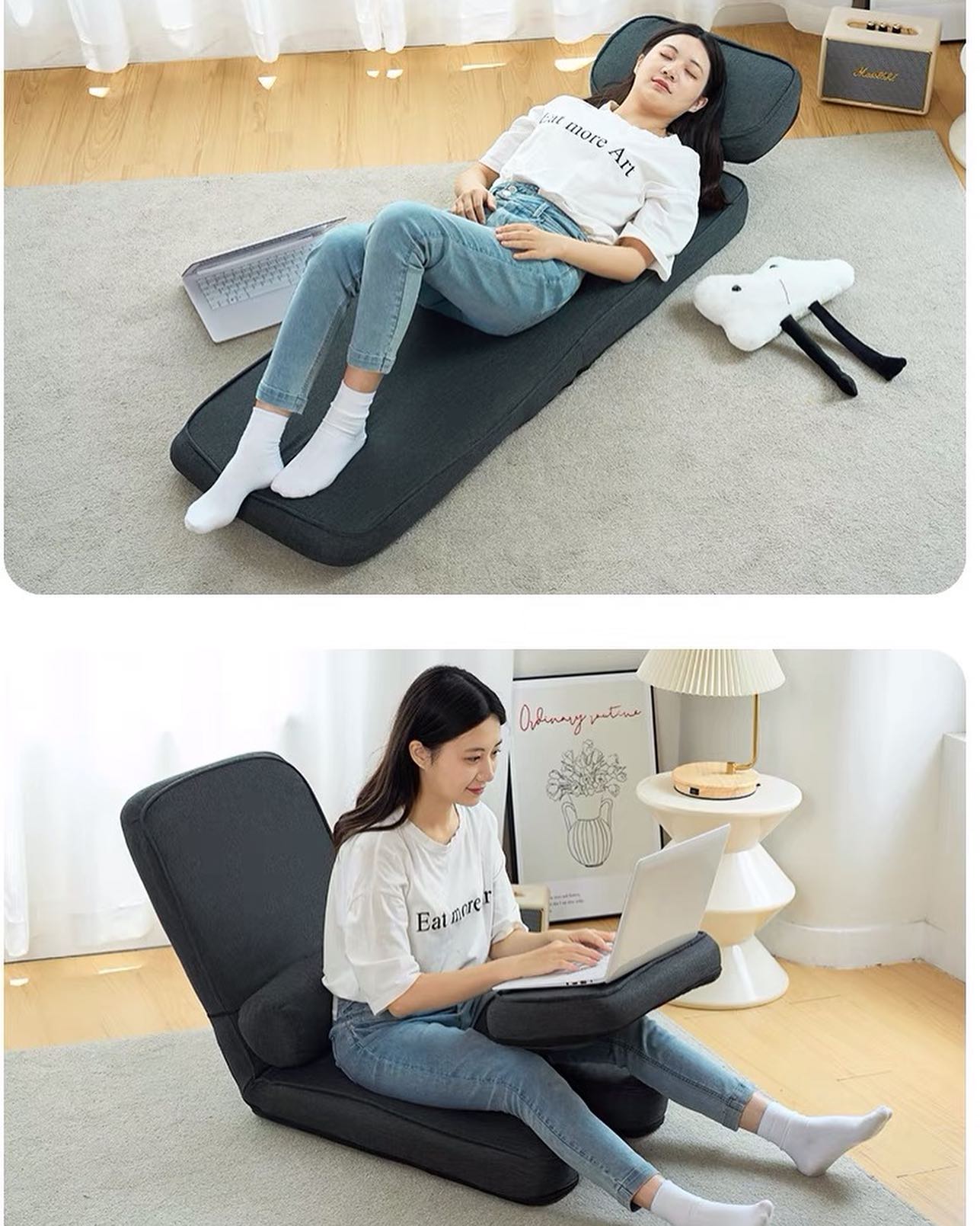 ✨PREORDER✨ Lazy sofa, tatami, reclining, bay window, balcony, high backrest, waist support, multifunctional small sofa, folding chair