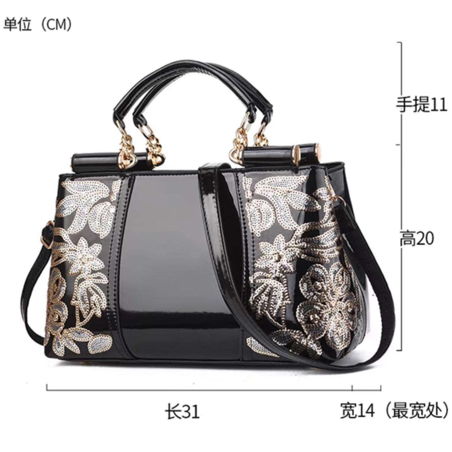 ✨PREORDER✨New Patent Leather Glossy Women’s Bag Mother’s Bag Bridal Bridesmaid Handheld Large Capacity Single Shoulder Crossbody Bag