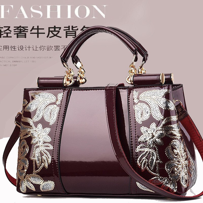 ✨PREORDER✨New Patent Leather Glossy Women’s Bag Mother’s Bag Bridal Bridesmaid Handheld Large Capacity Single Shoulder Crossbody Bag