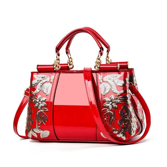 ✨PREORDER✨New Patent Leather Glossy Women’s Bag Mother’s Bag Bridal Bridesmaid Handheld Large Capacity Single Shoulder Crossbody Bag