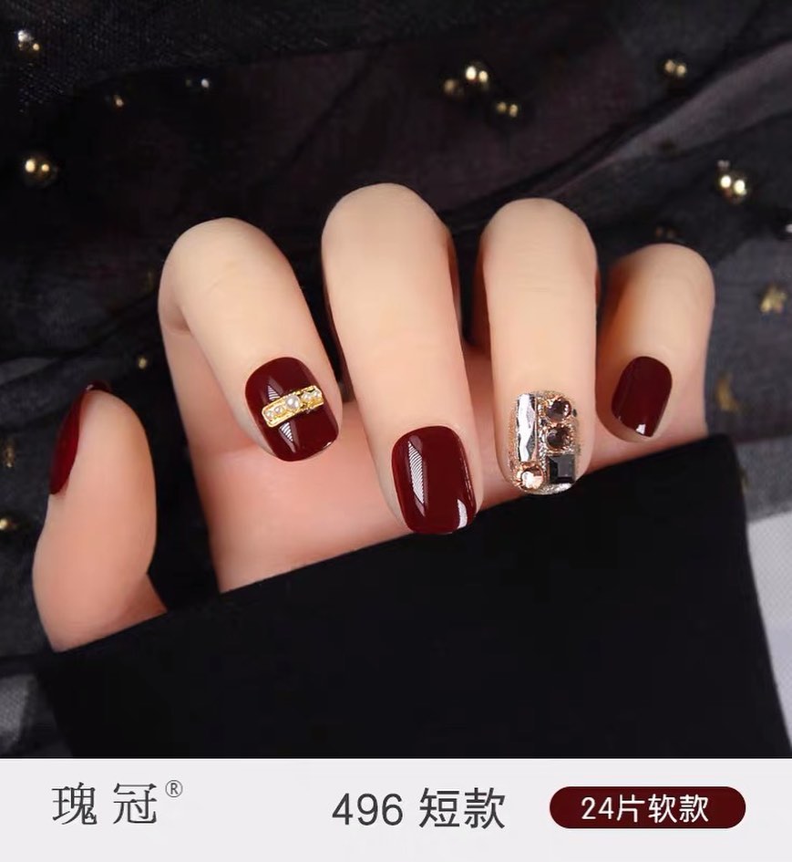 For preorder Crown nail patch manicure patch wear repeatedly using wearable women's armor finished removable nail patch
