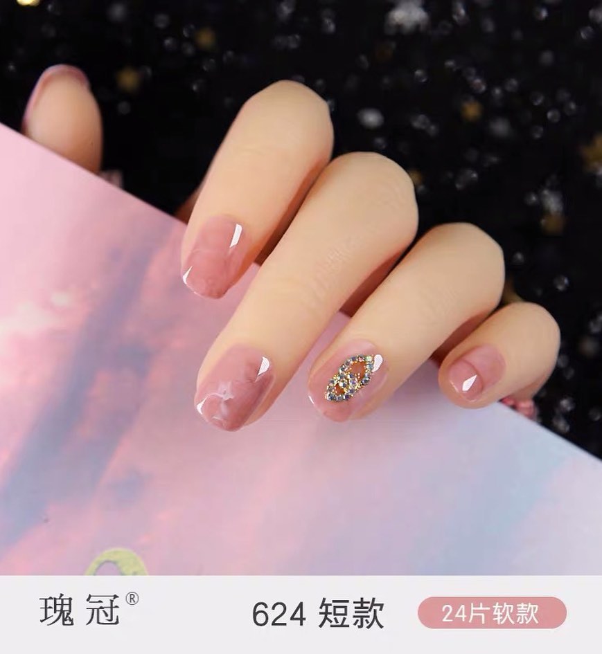 For preorder Crown nail patch manicure patch wear repeatedly using wearable women's armor finished removable nail patch