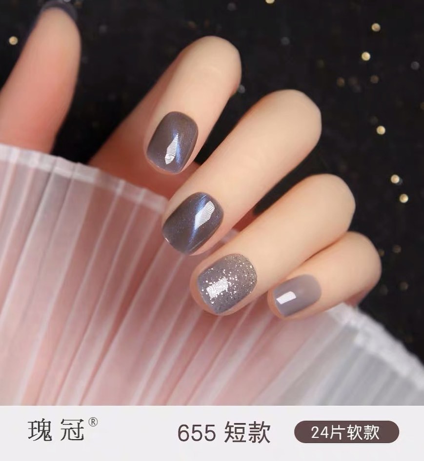 For preorder Crown nail patch manicure patch wear repeatedly using wearable women's armor finished removable nail patch