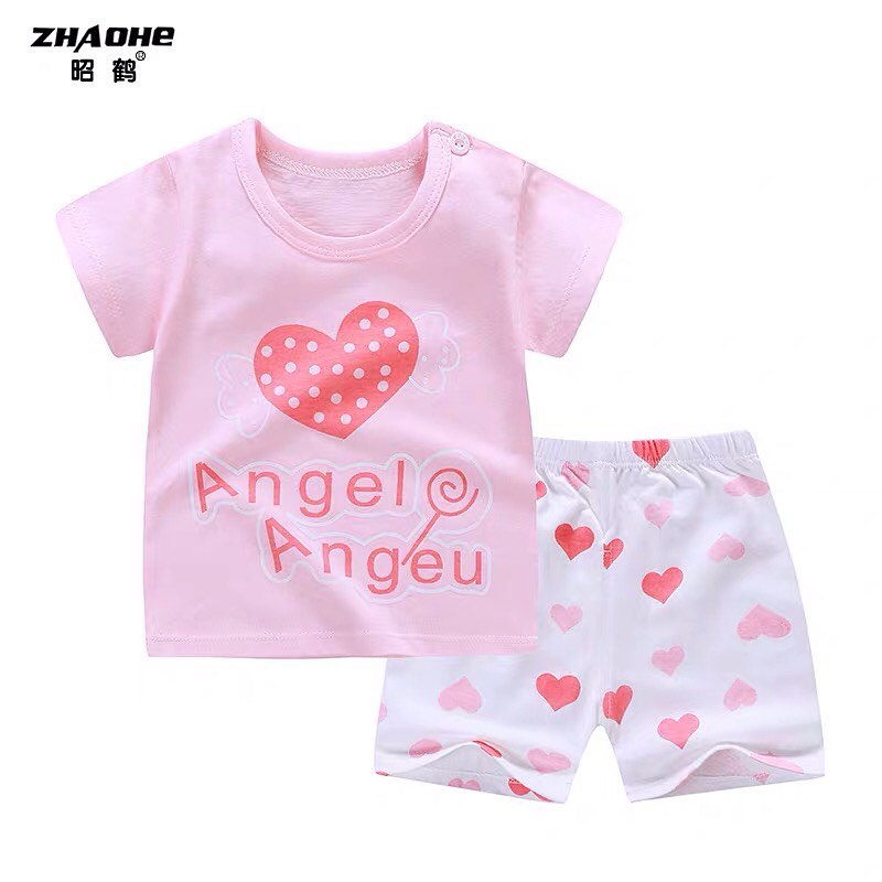For preorder Children's short-sleeved set 1 summer boys children's baby cotton children's clothes girls shorts baby summer clothes 3 years old
Height 80-130cm