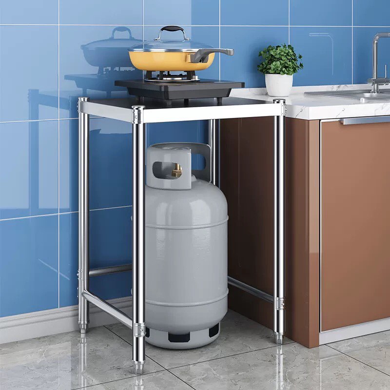 ✨PREORDER✨ kitchen stainless steel gas stove liquefied gas stove shelf floor-to-ceiling storage rack gas gas tank stove bench