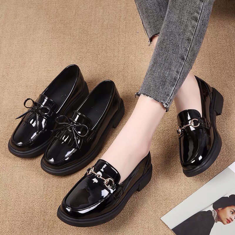 ❤️PREORDER❤️ Lefos shoes women in spring 2021 new casual black one-legged  shoes a hundred British wind small leather shoes women's shoes Size 35-40 -  HoneyBee Brunei