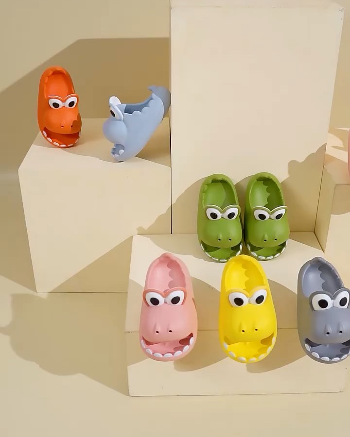 ✨PREORDER✨ Children's slippers summer boy cartoon dinosaur indoor home use girl baby children wear parent-child sandals and slippers