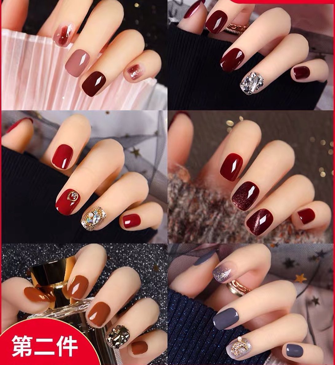 For preorder Crown nail patch manicure patch wear repeatedly using wearable women's armor finished removable nail patch