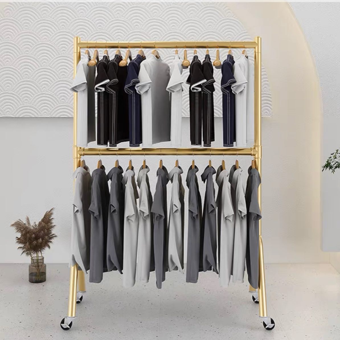 ✨INSTOCK✨Modern Clothes Rack Hanger With Moving Wheels
Available in Gold