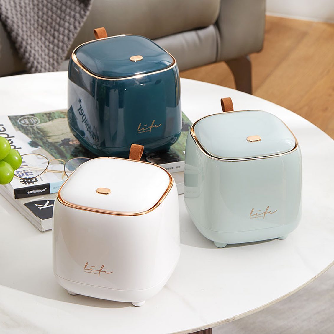 ✨PREORDER✨ Luxury mini desktop trash box
Available in White/Light Green/Dark Green